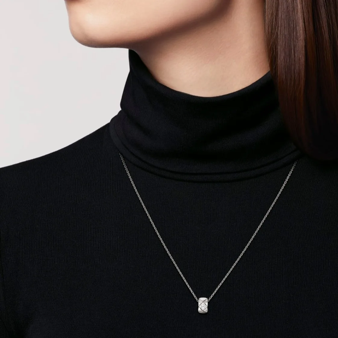 Chanel Coco Crush Necklace Silver Hardware - Image 3