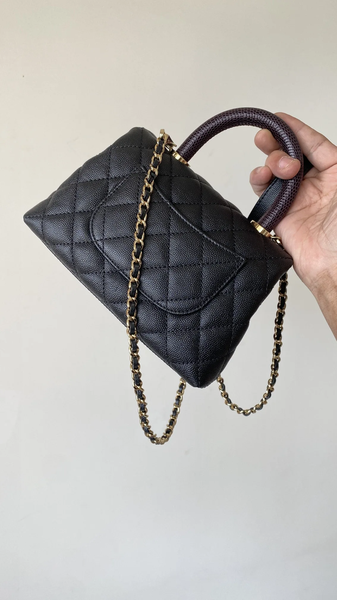 Chanel Coco Mini Bag Mini Top Handle Bag / Black Gold Hardware - Image 3