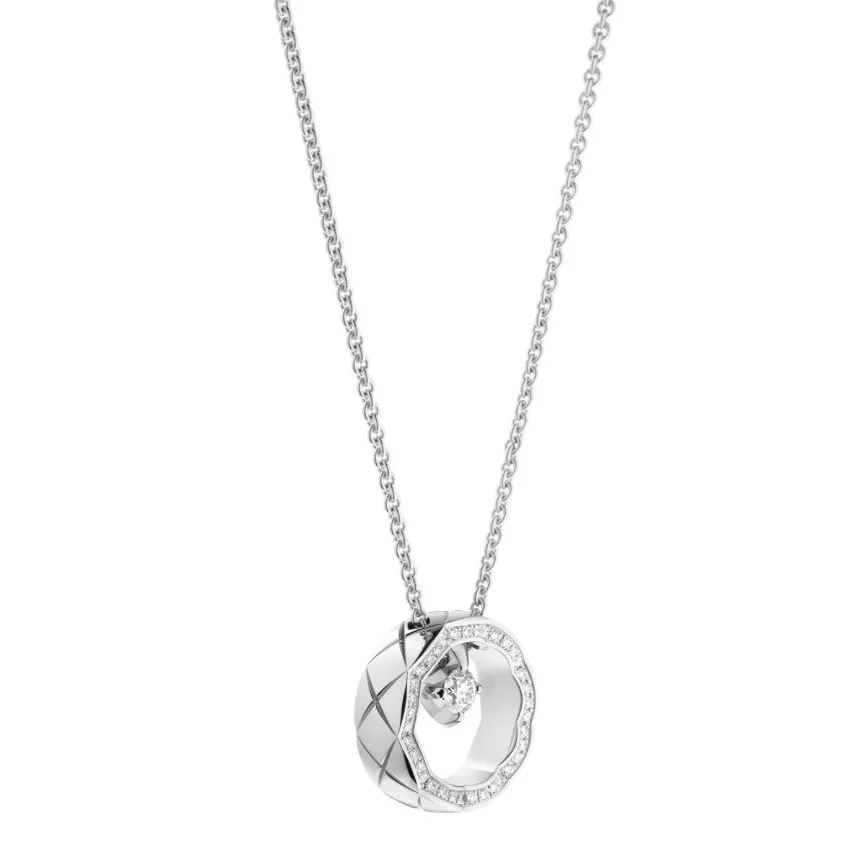 Chanel Coco Necklace Silver Hardware - Image 3