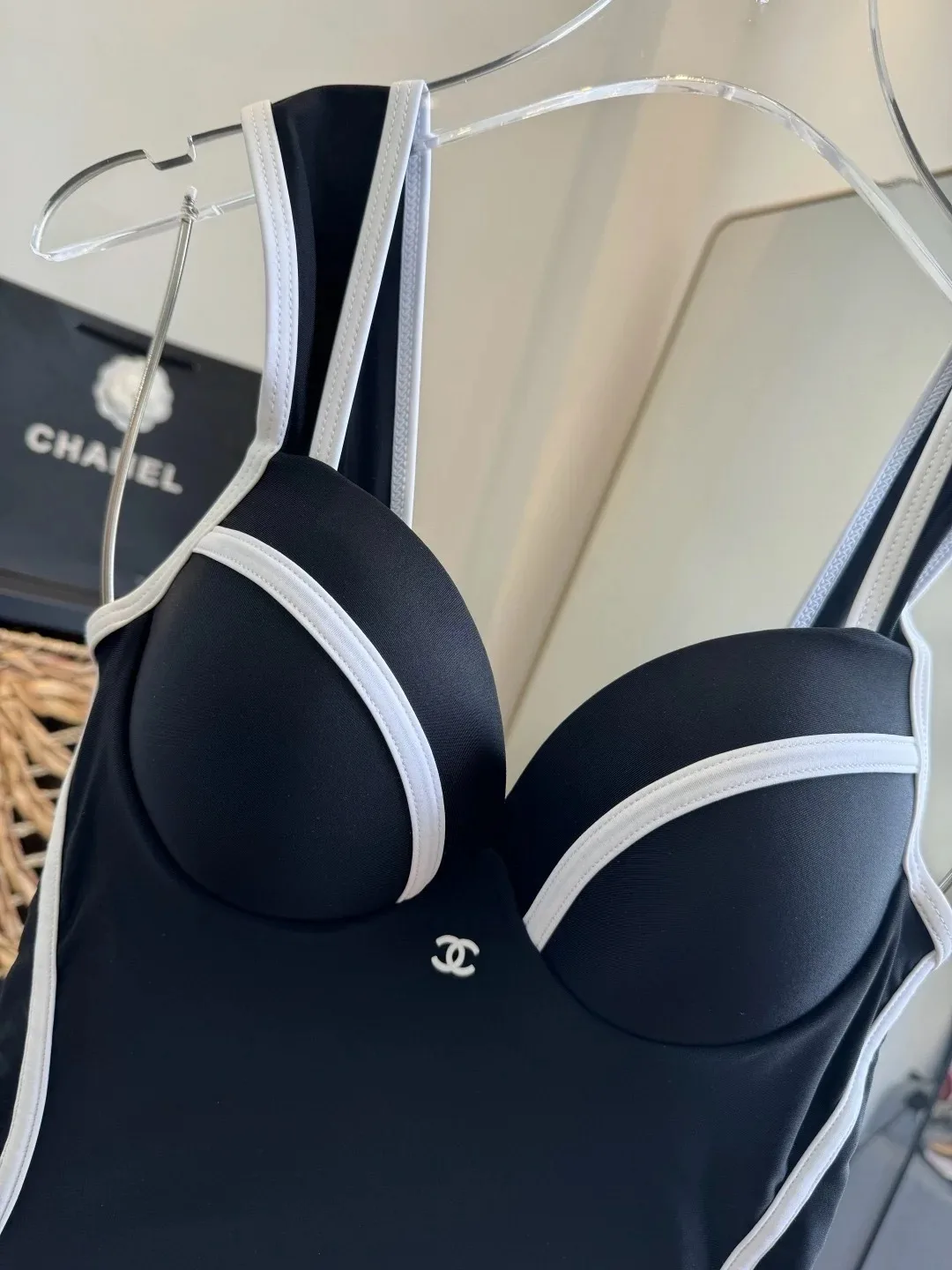 Chanel Contoured Interlocking CC One-Piece Swimsuit Black - Image 7