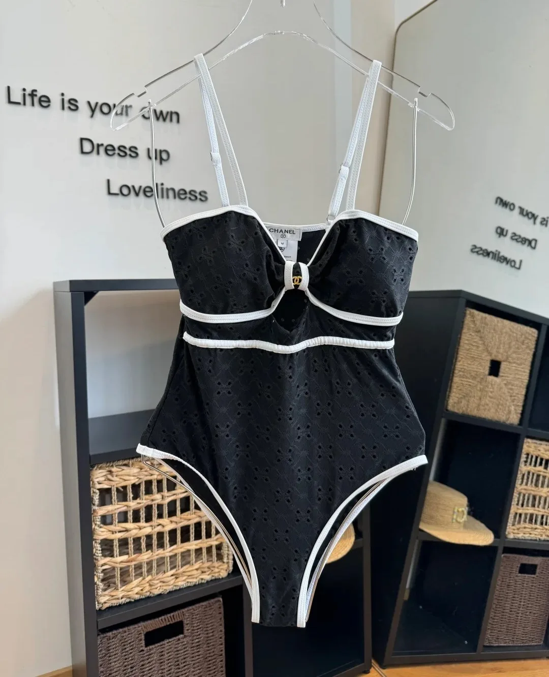 Chanel Cut-Out Interlocking CC One-Piece Swimsuit Black - Image 3