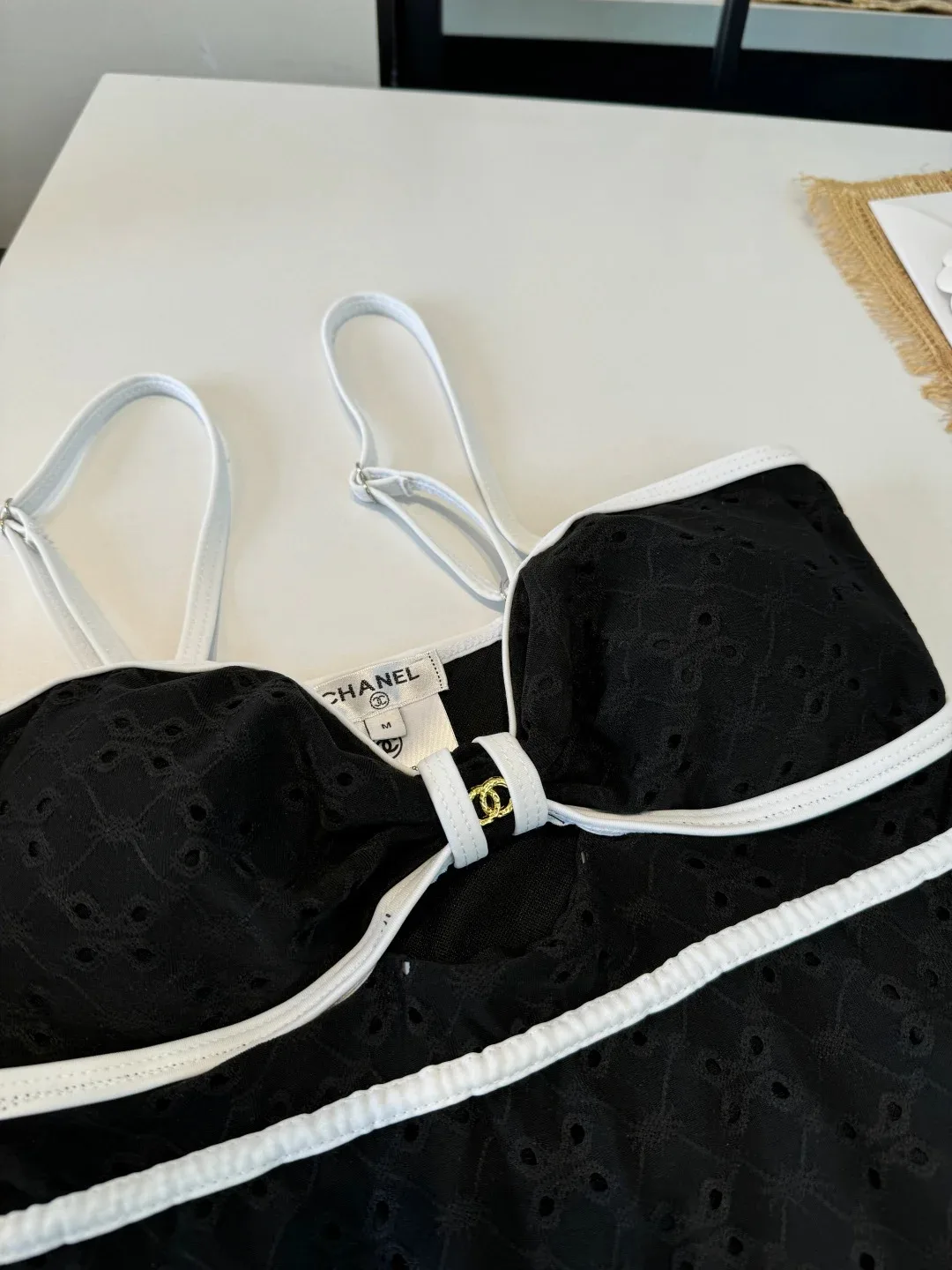Chanel Cut-Out Interlocking CC One-Piece Swimsuit Black - Image 7