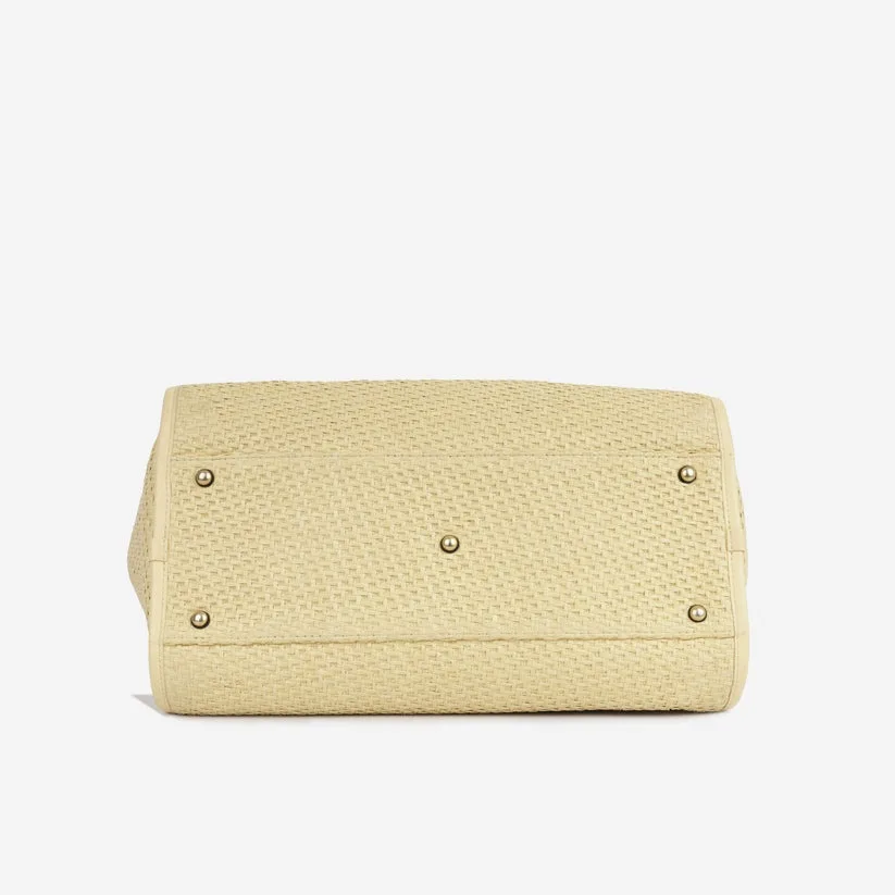 Chanel Deauville Large Tote Bag / Beige Raffia Gold Hardware - Image 5