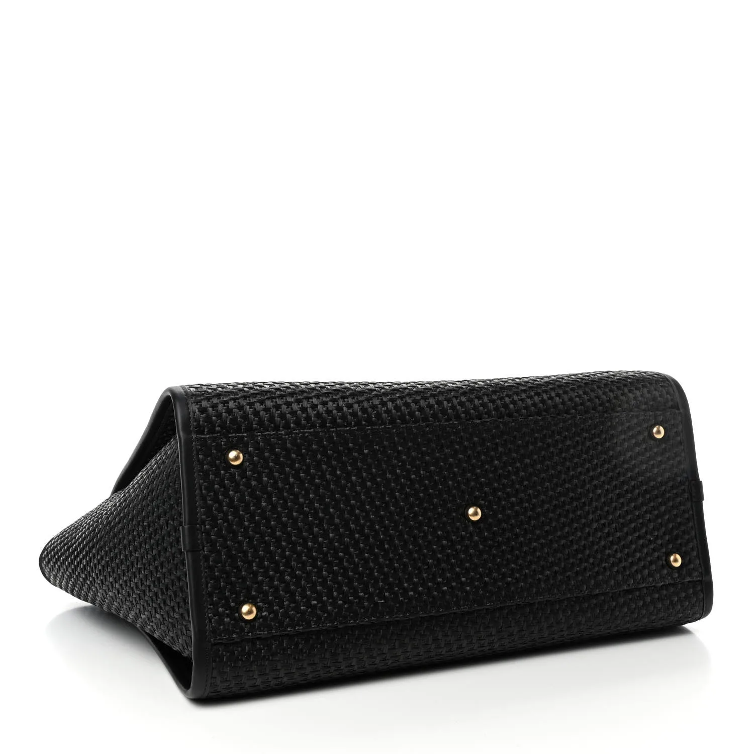 Chanel Deauville Medium Tote Bag / Black Raffia Gold Hardware - Image 4