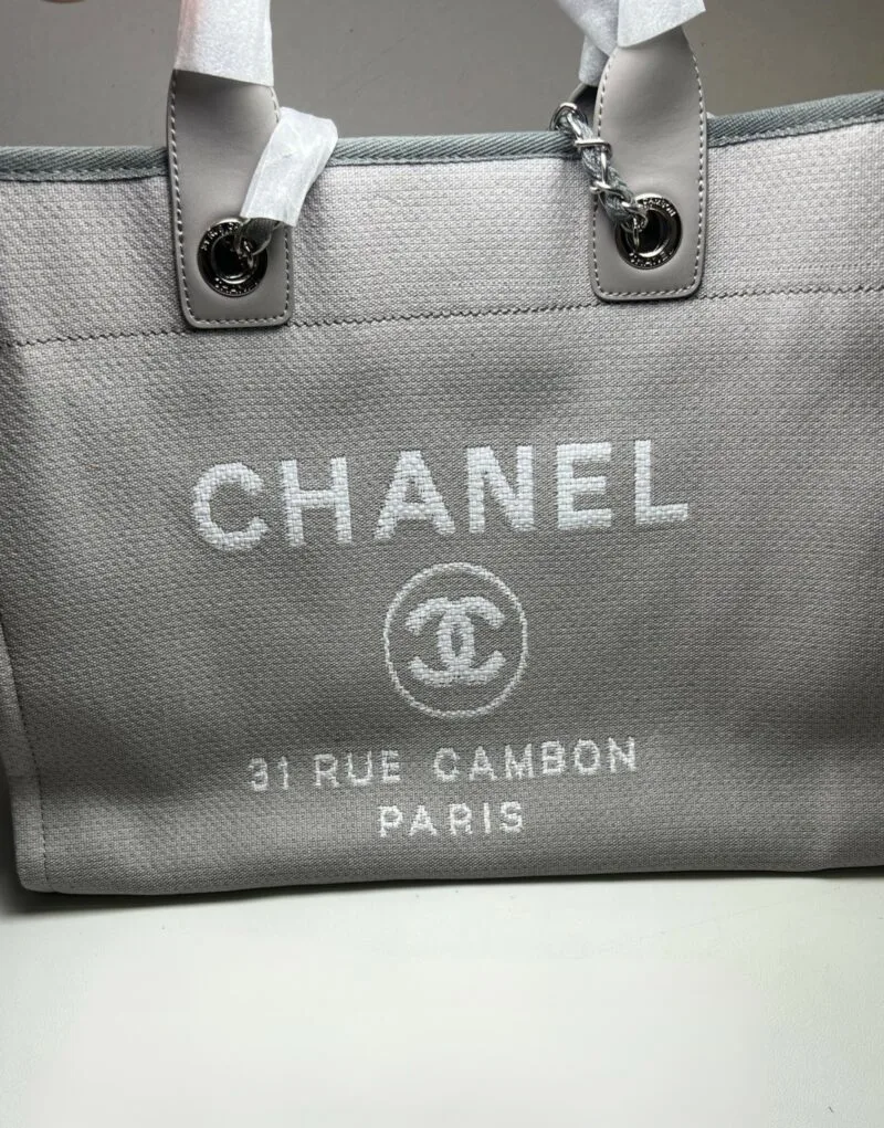 Alternative view of Chanel Deauville Tote Tweed Canvas Bag Fall/Winter Collection, Light Grey/White /