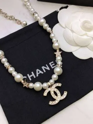 Chanel Diamond Double C Pentagram Necklace Gold - Image 5