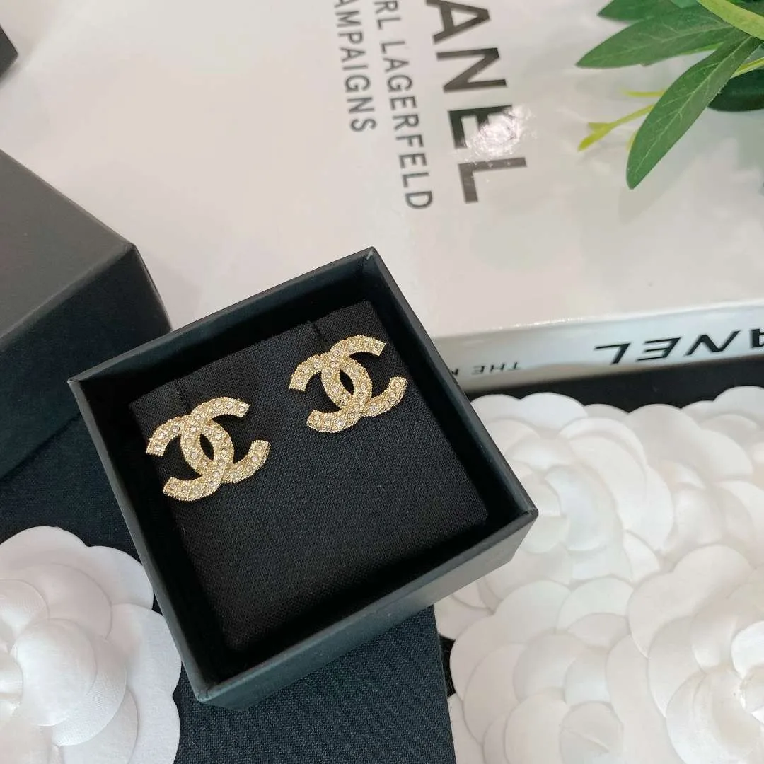 Chanel Diamond Earrings Gold - Image 4