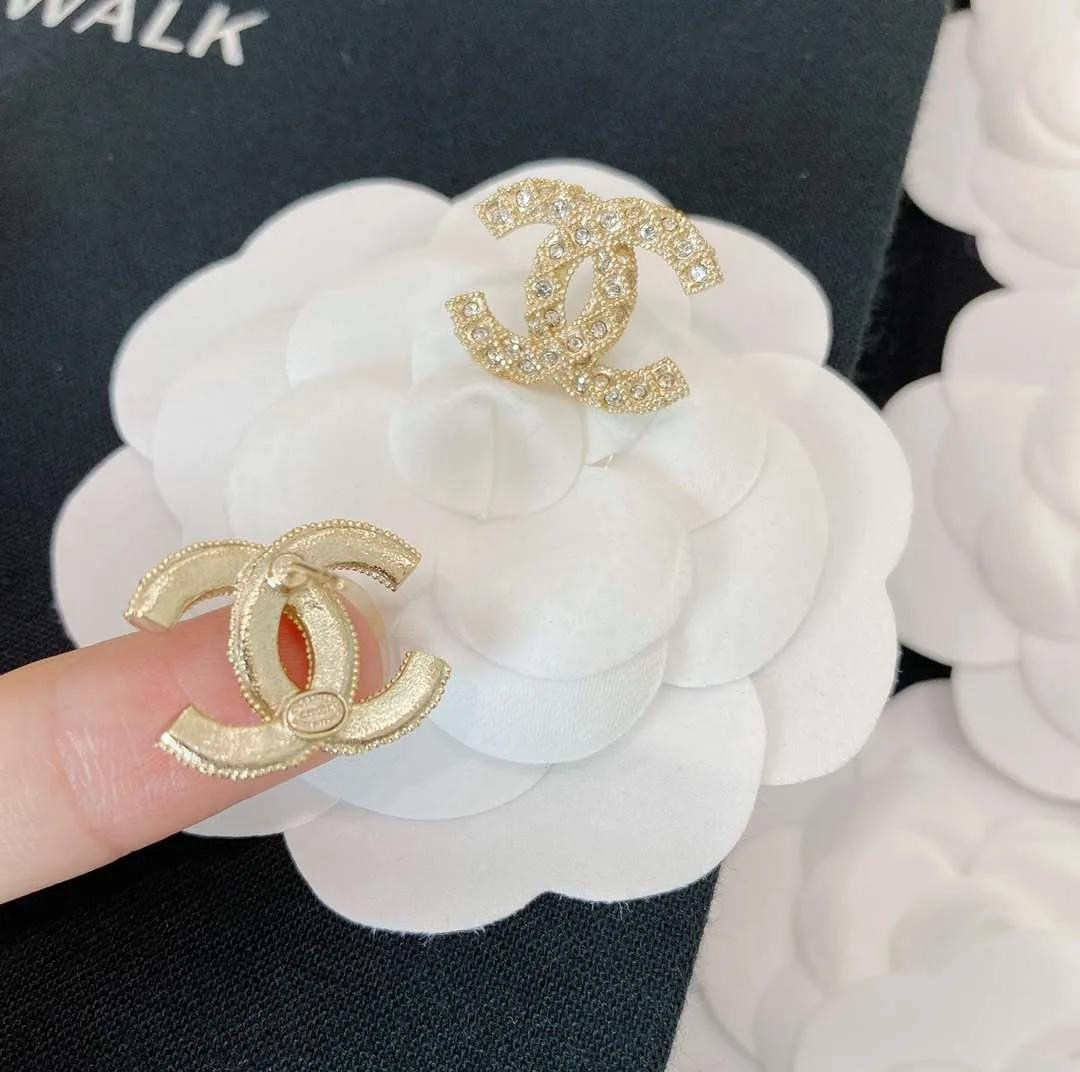 Chanel Diamond Earrings Gold - Image 2