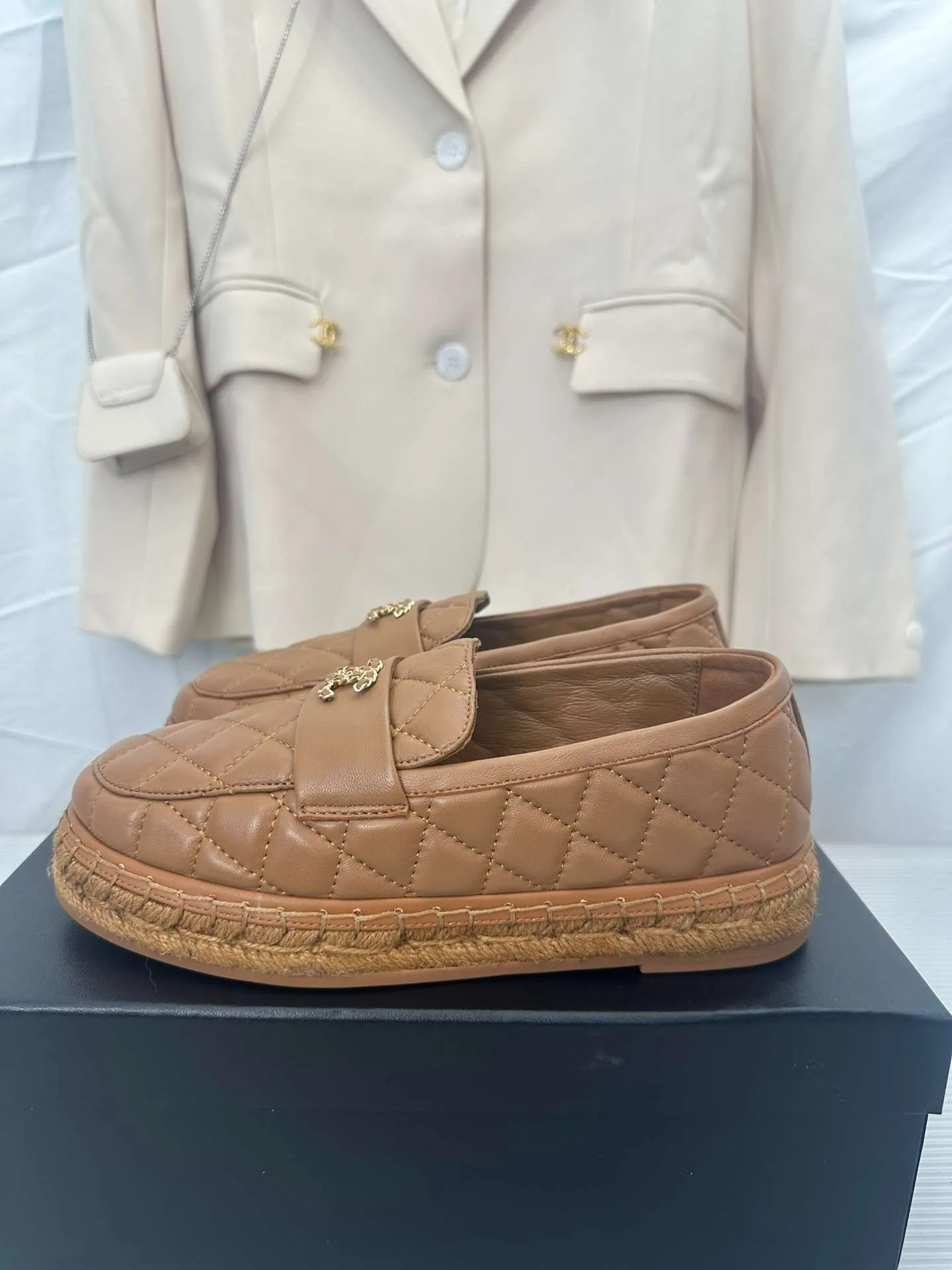 Alternative view of Chanel Double C Buckle Fisherman Loafers Brown