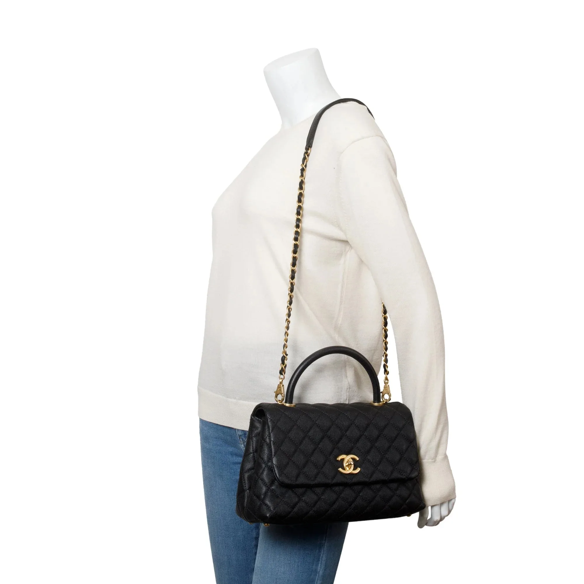 Alternative view of Chanel Coco Large Top Handle Bag / Black Gold Hardware