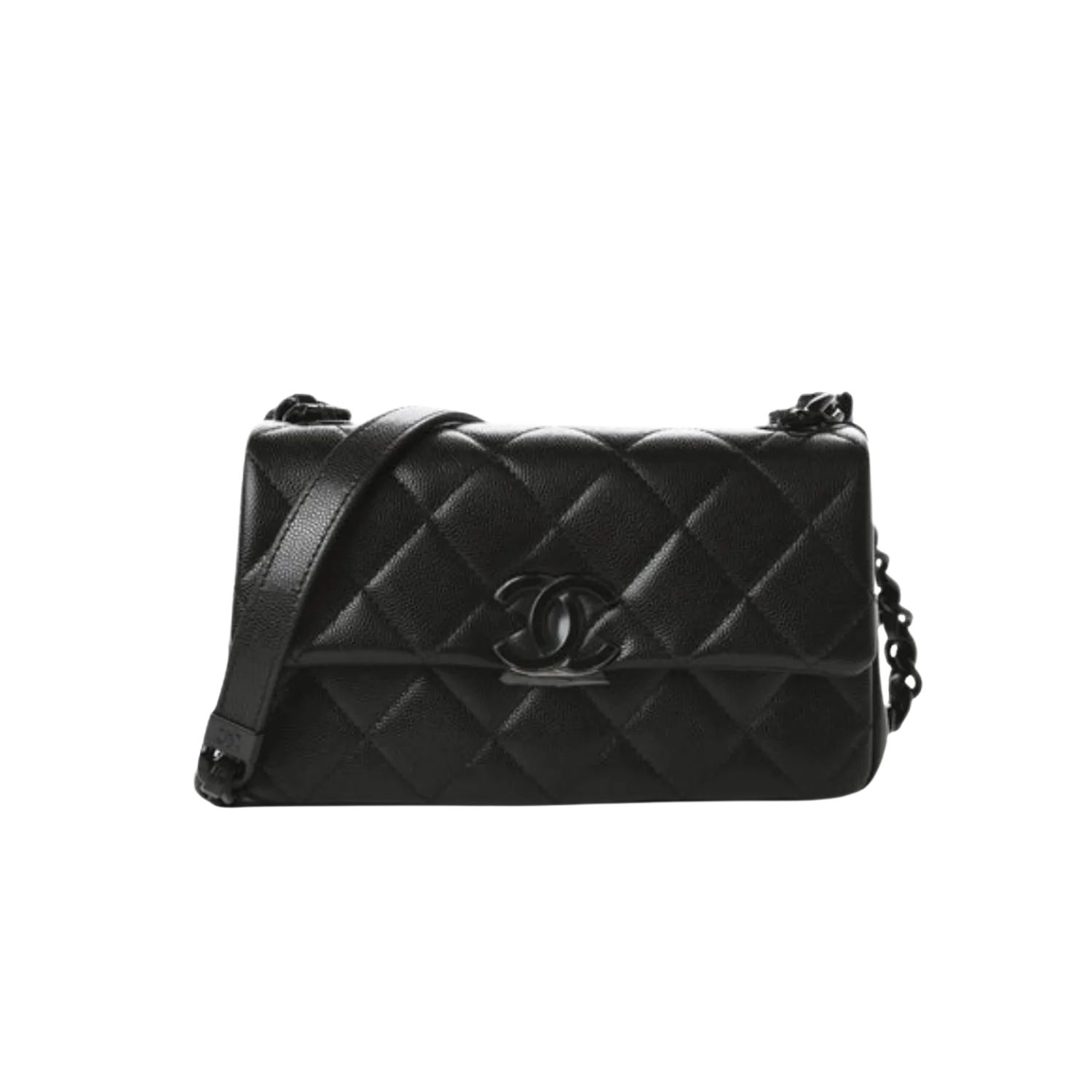 Chanel Flap Bag Small Crossbody / Black Black Hardware