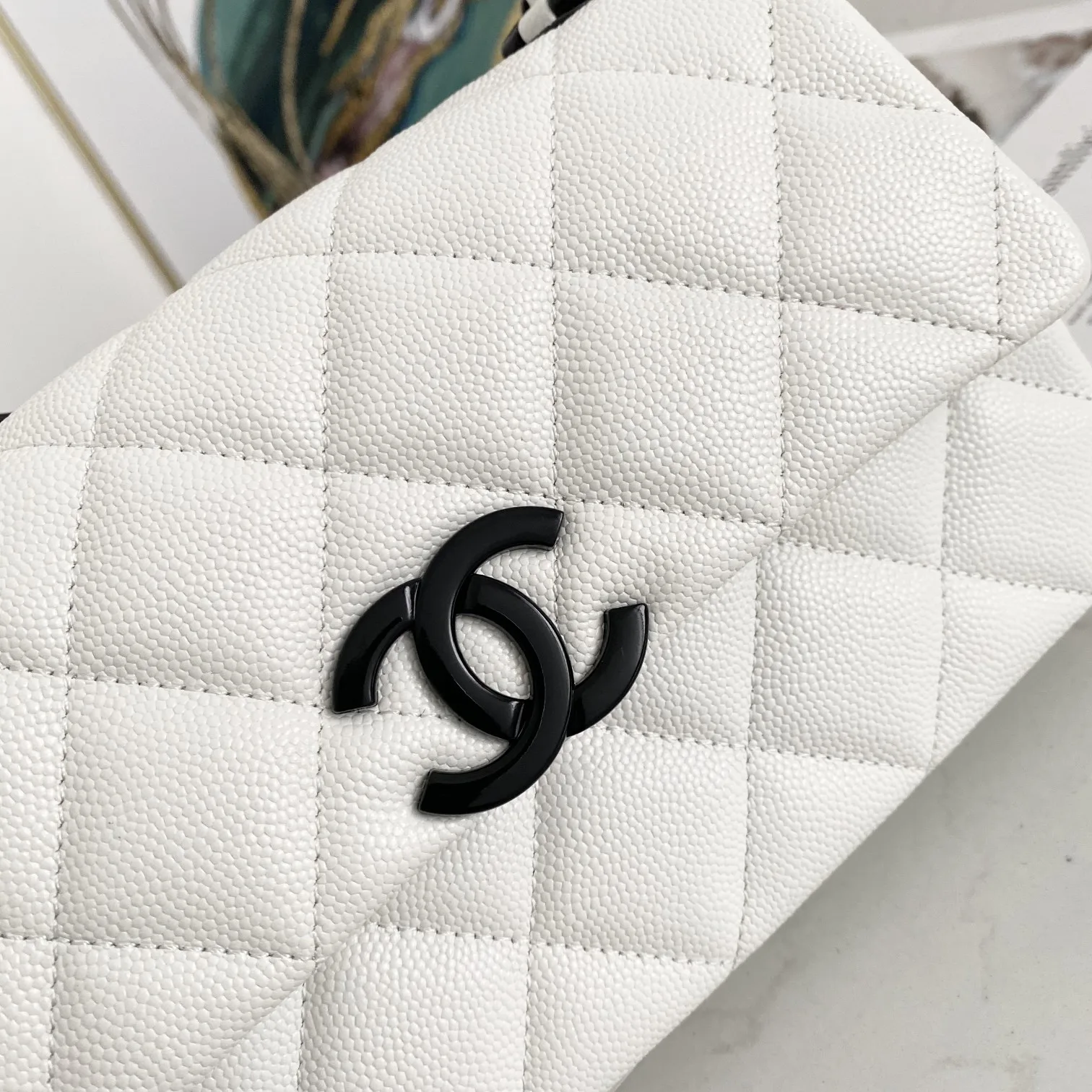 Chanel Flap Bag Mini Crossbody / White Gold Hardware - Image 8