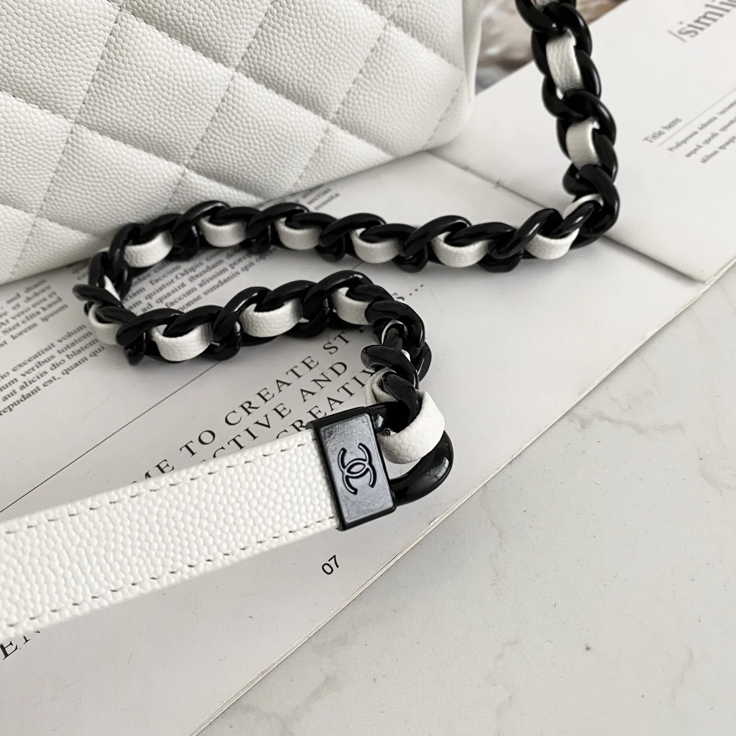 Chanel Flap Bag Mini Crossbody / White Gold Hardware - Image 6