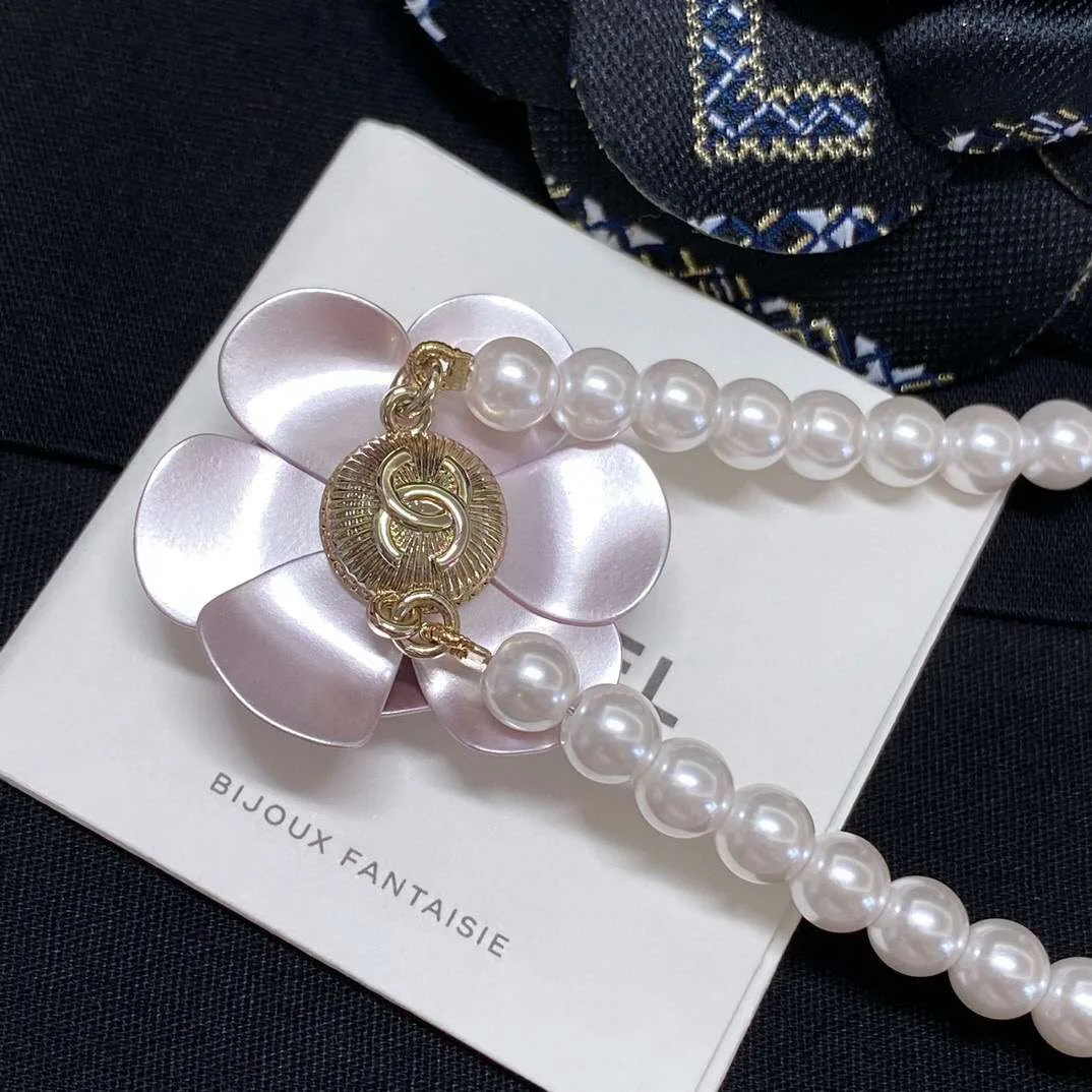 Chanel Flower Necklace White - Image 6