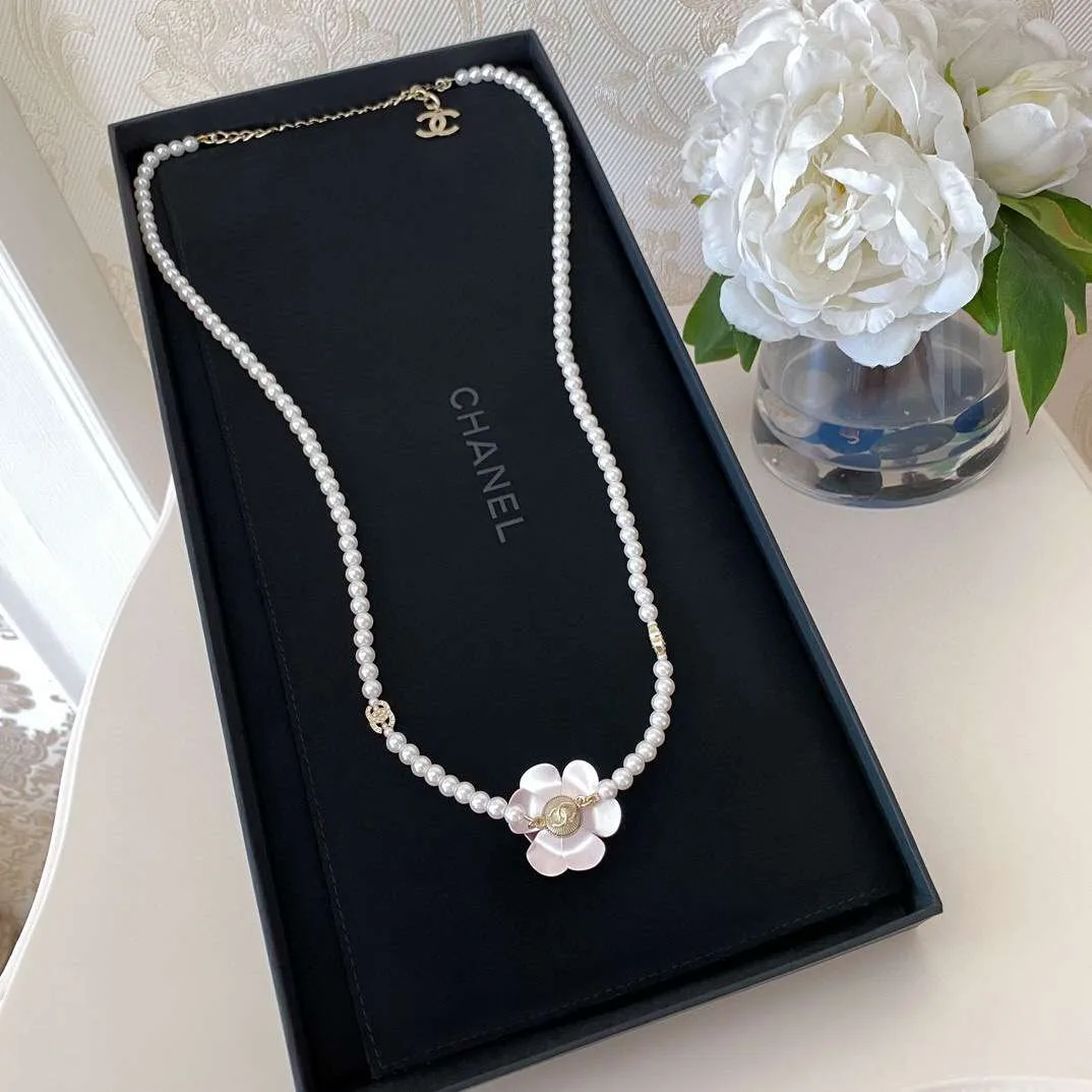 Chanel Flower Necklace White - Image 3