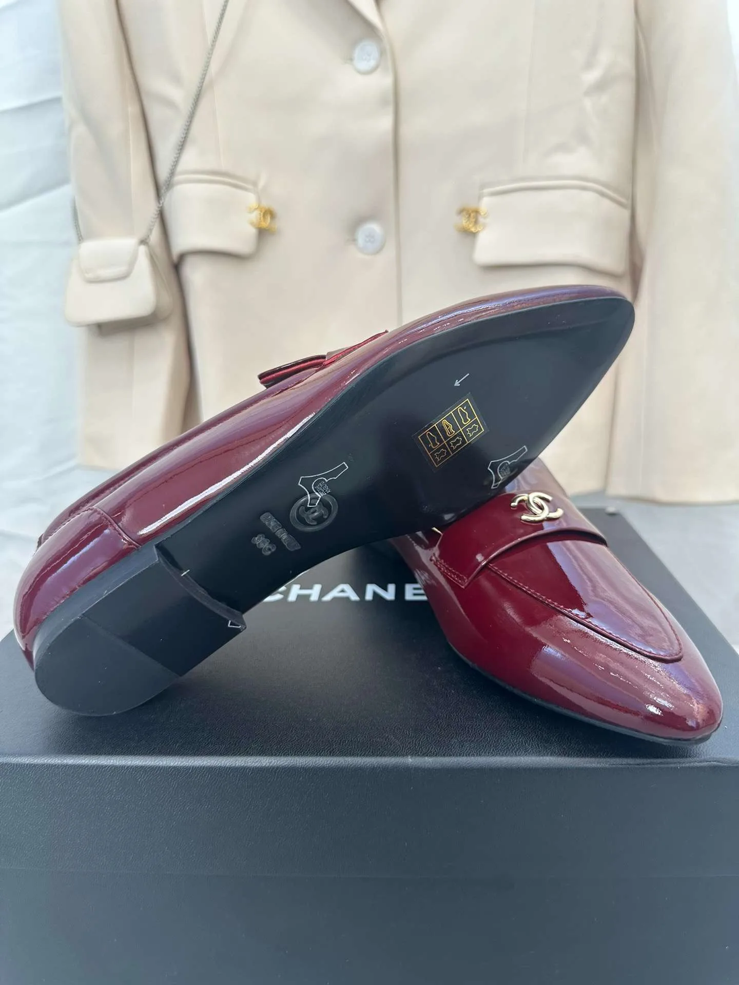 Chanel Goddess Loafers Burgundy - Image 10