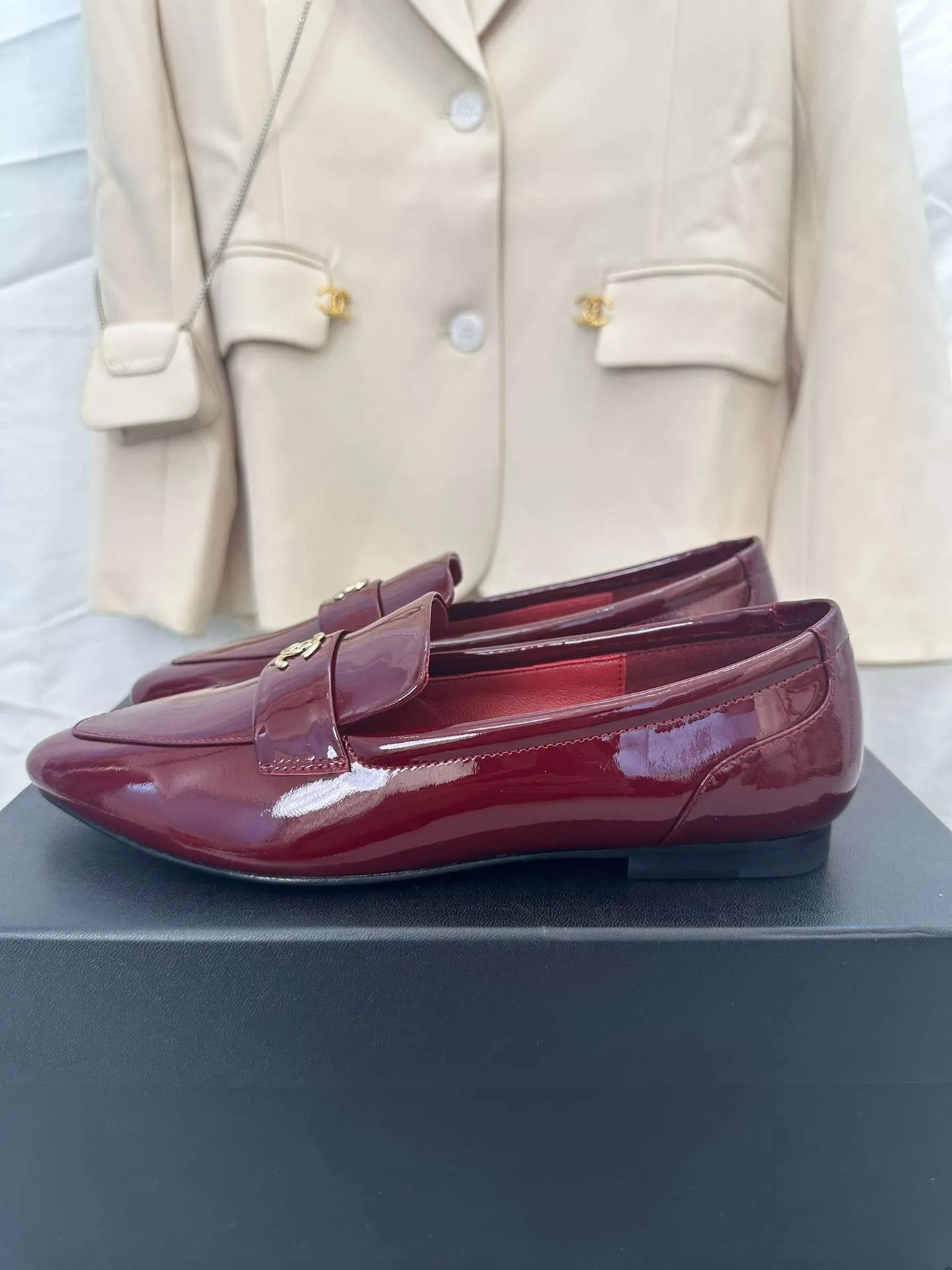 Chanel Goddess Loafers Burgundy - Image 9