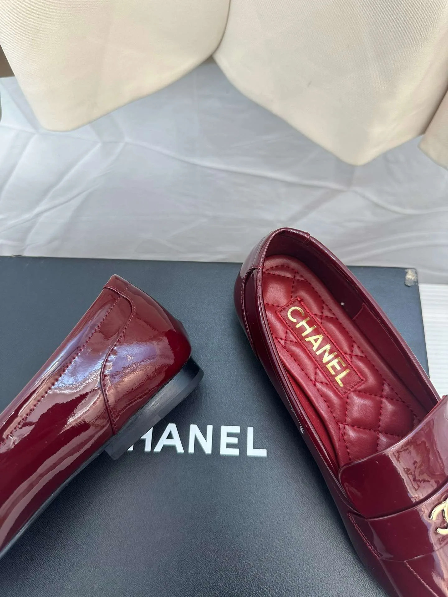 Chanel Goddess Loafers Burgundy - Image 7
