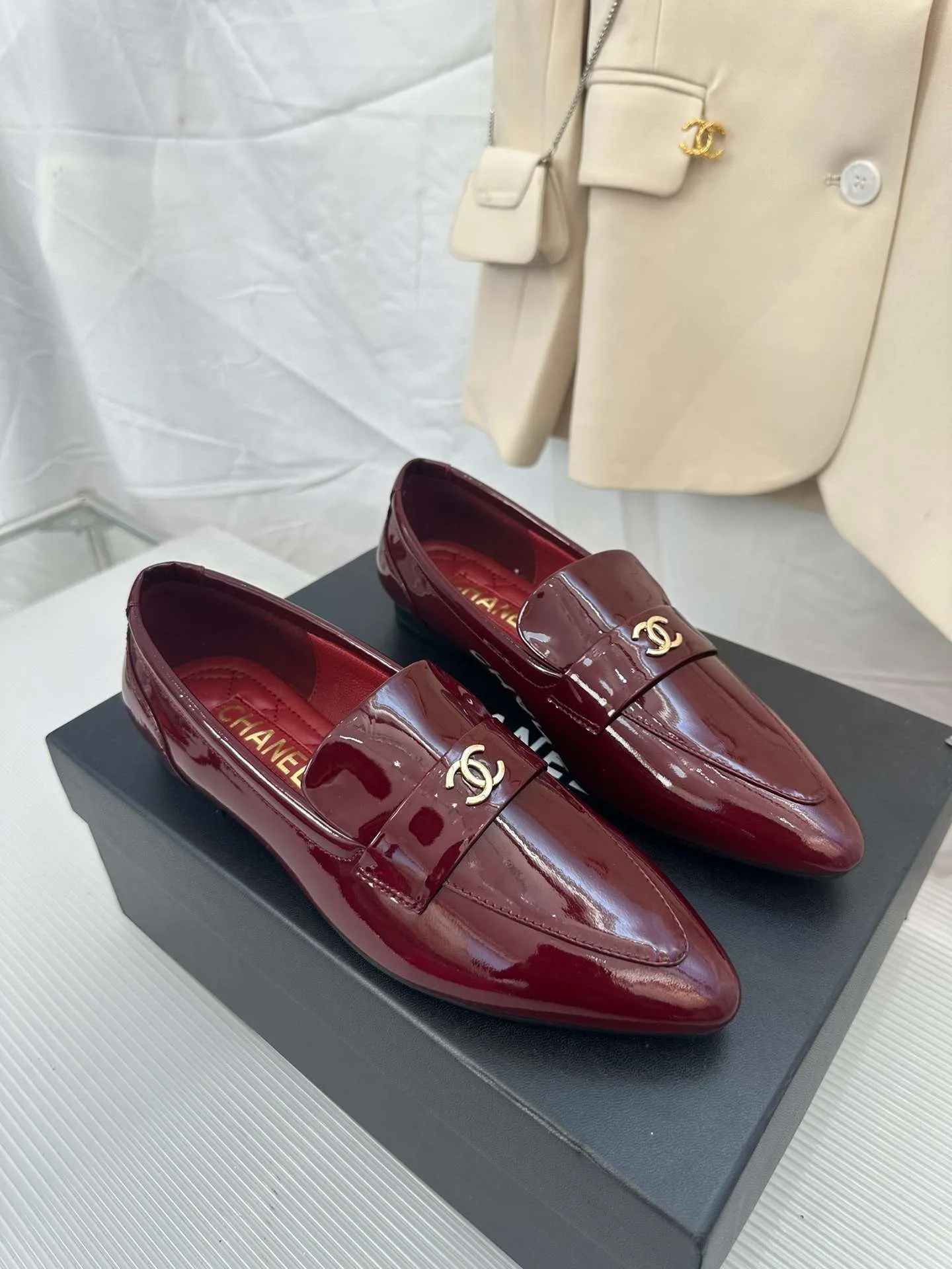 Chanel Goddess Loafers Burgundy - Image 6