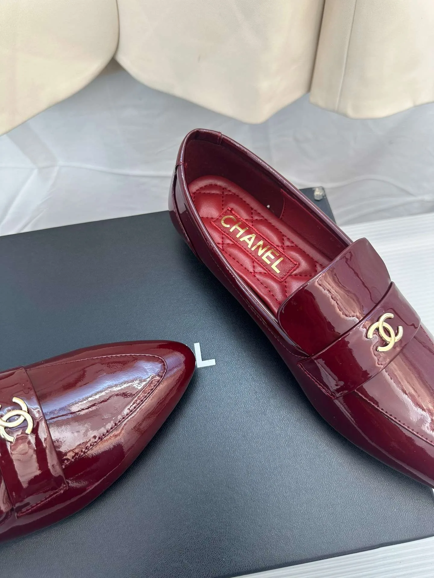 Chanel Goddess Loafers Burgundy - Image 4