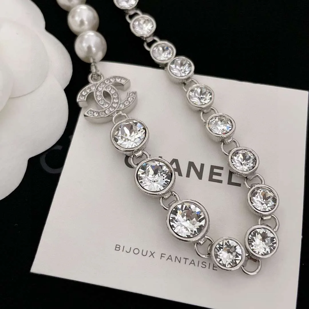 Chanel Half Bead Choker Necklace Silver - Image 4