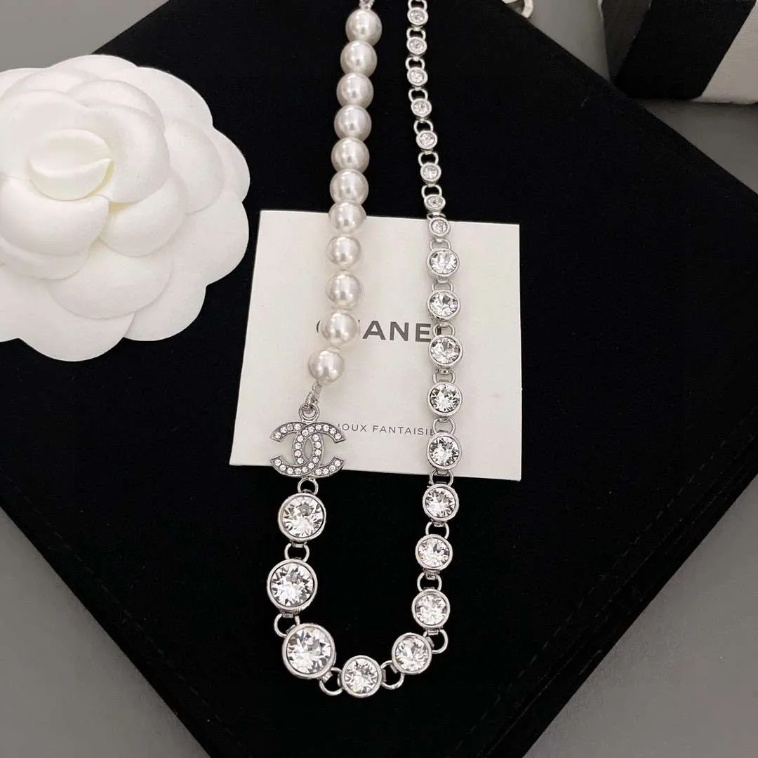 Chanel Half Bead Choker Necklace Silver - Image 3