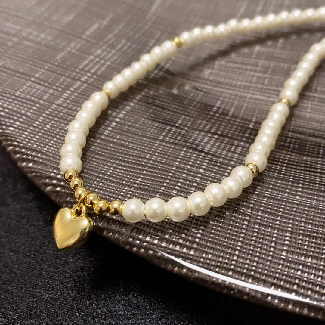 Chanel Heart Pearl Necklace White - Image 6