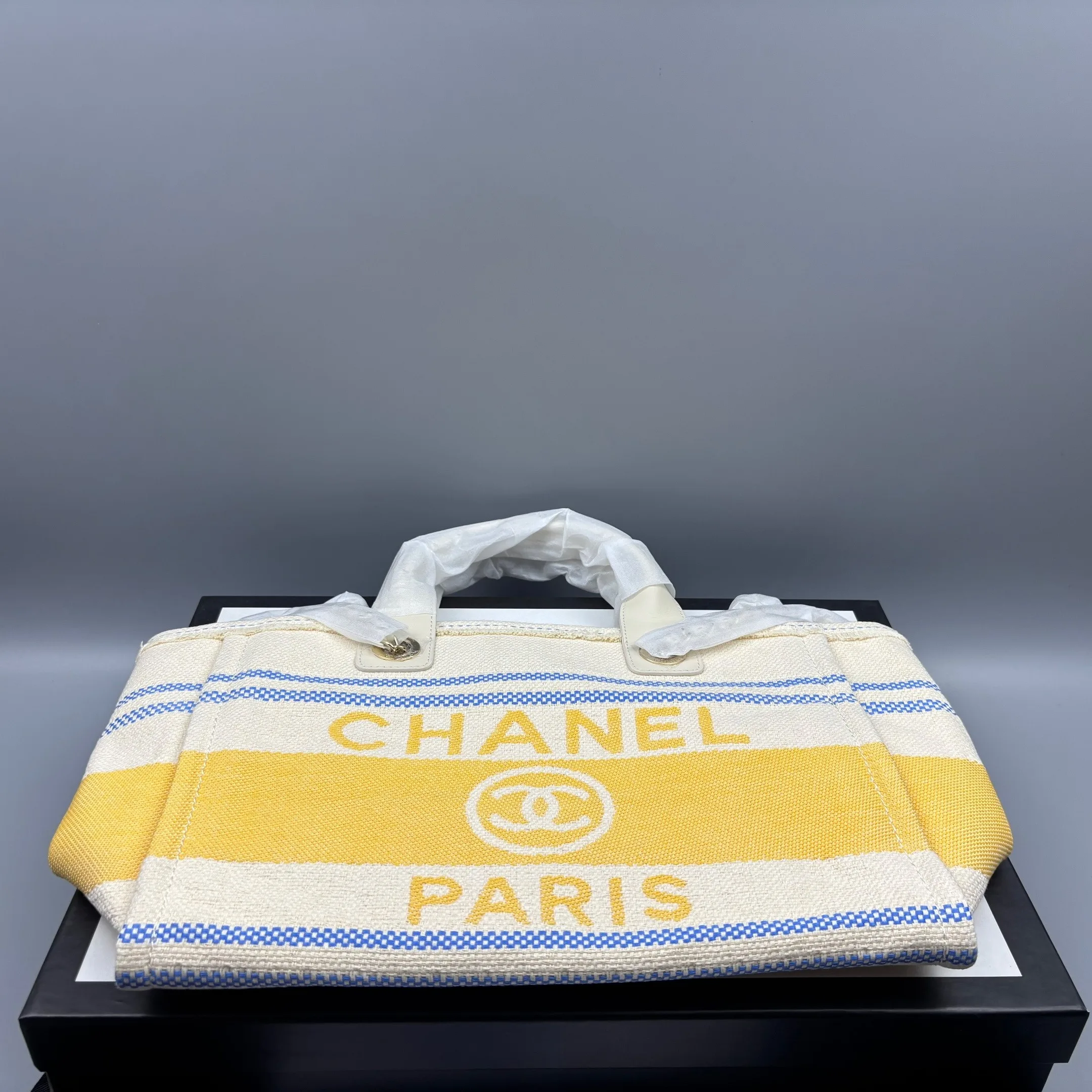 Chanel Deauville Large Tote Bag / Sand Gold Hardware - Image 7