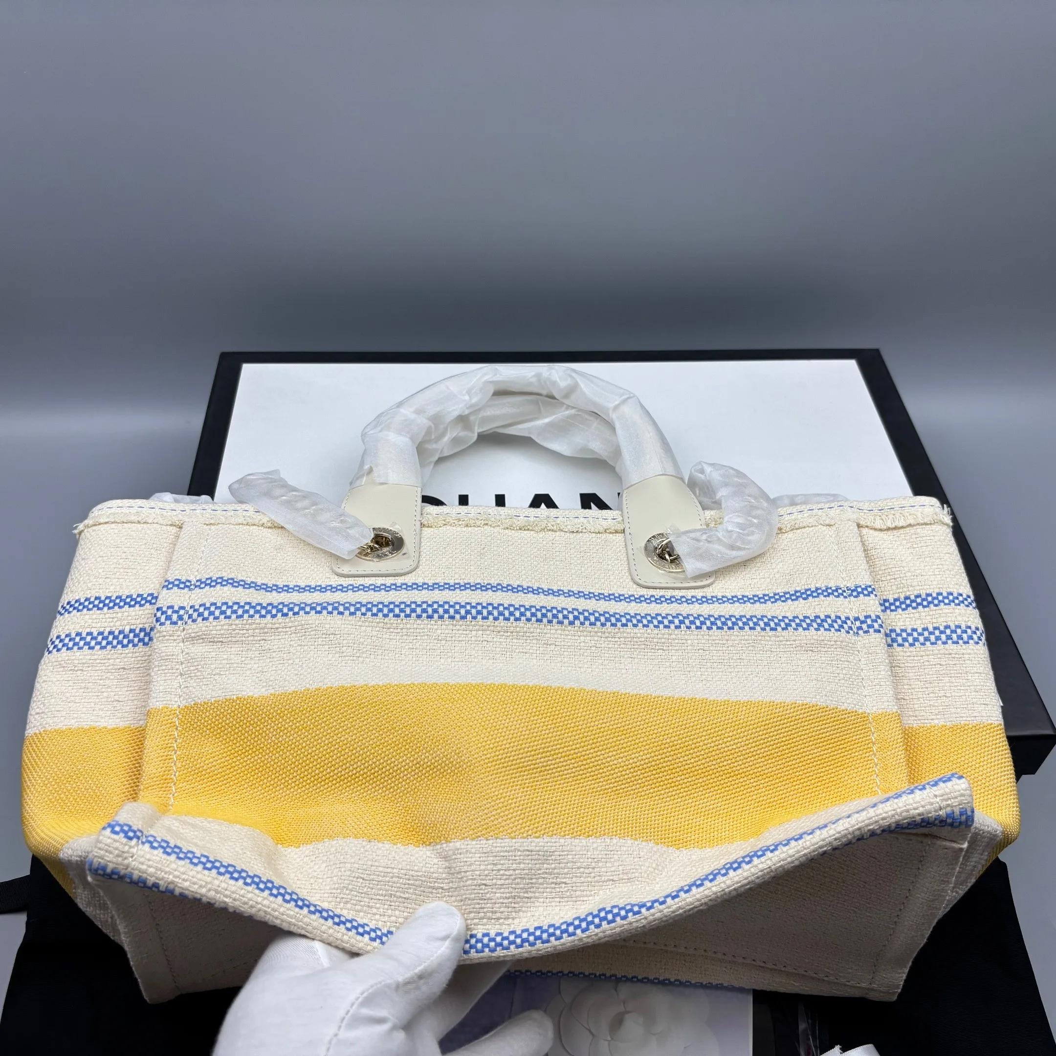 Chanel Deauville Large Tote Bag / Sand Gold Hardware - Image 6
