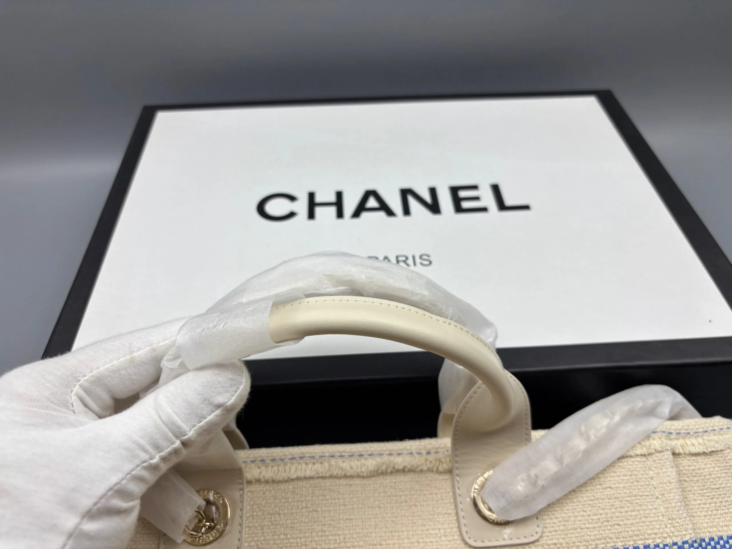 Chanel Deauville Large Tote Bag / Sand Gold Hardware - Image 5