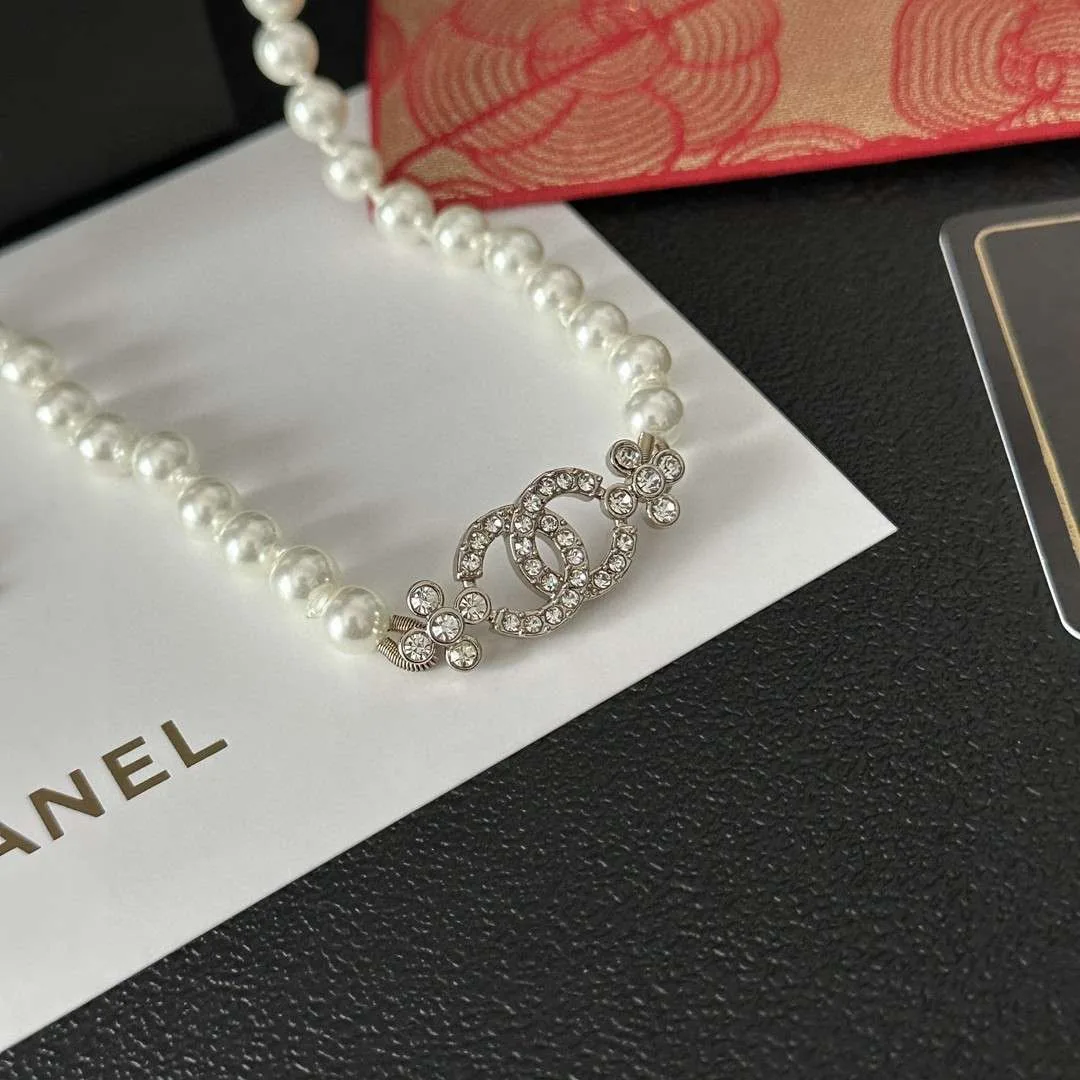 Alternative view of Chanel Letter Necklace White