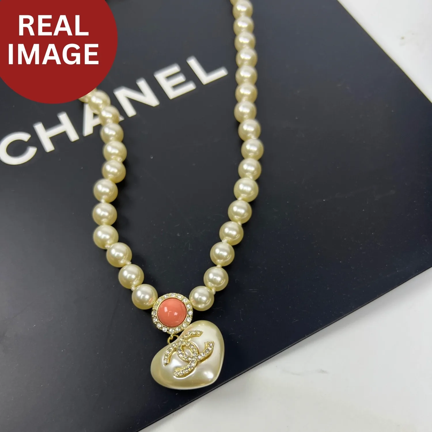 Chanel Love Pearl Necklace White - Image 3