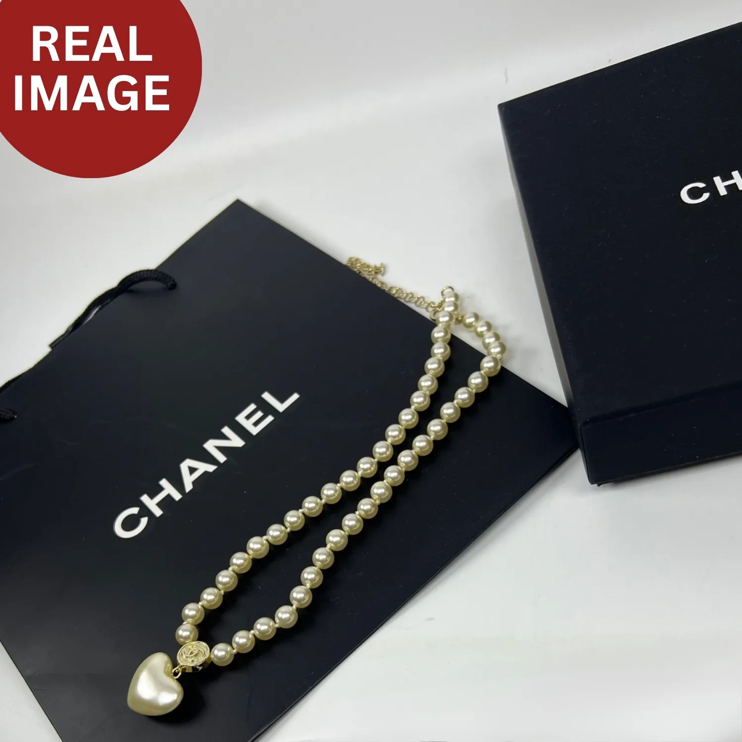 Chanel Love Pearl Necklace White - Image 4