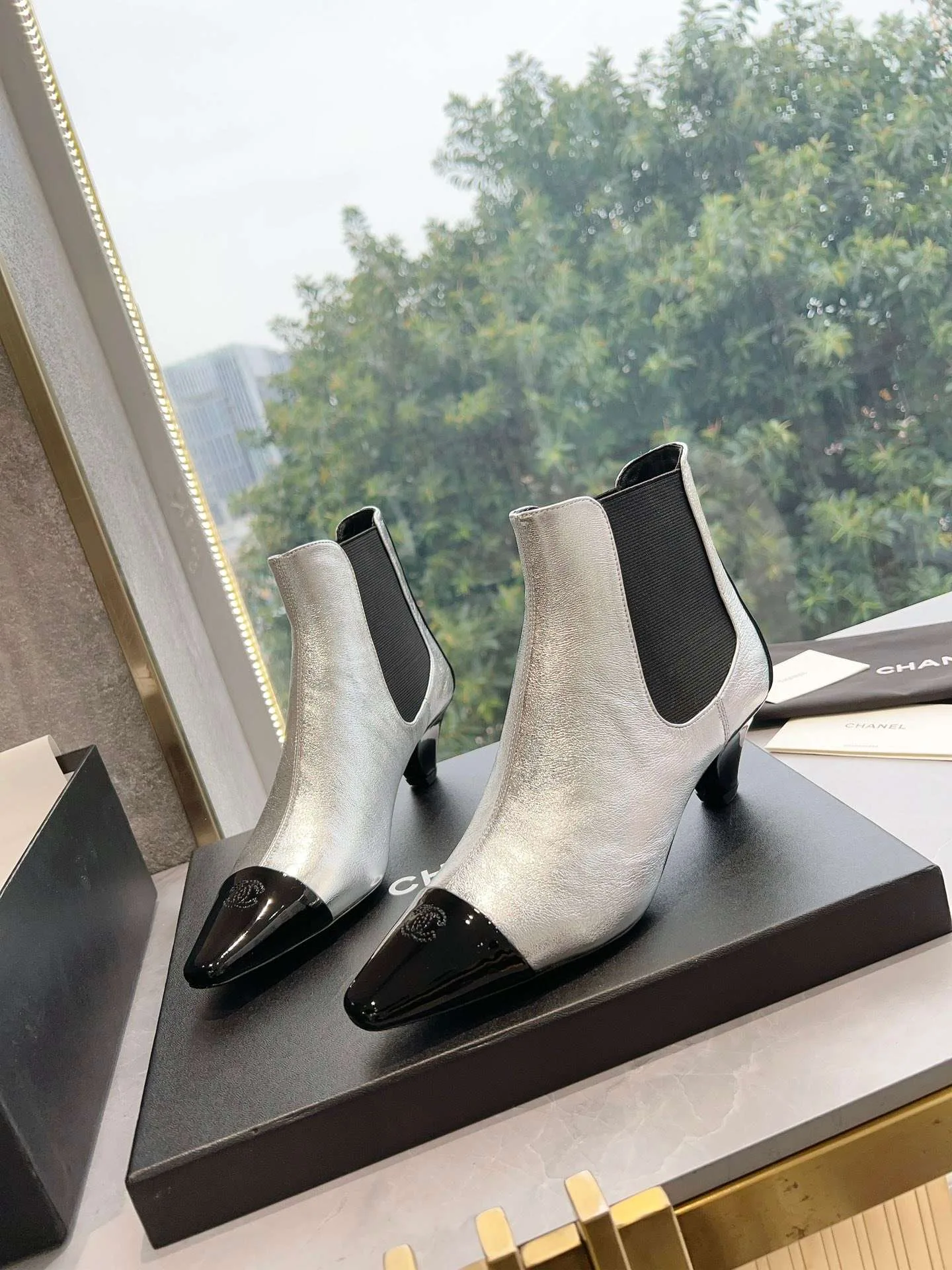 Chanel Martin Loafer Boot Silver - Image 7