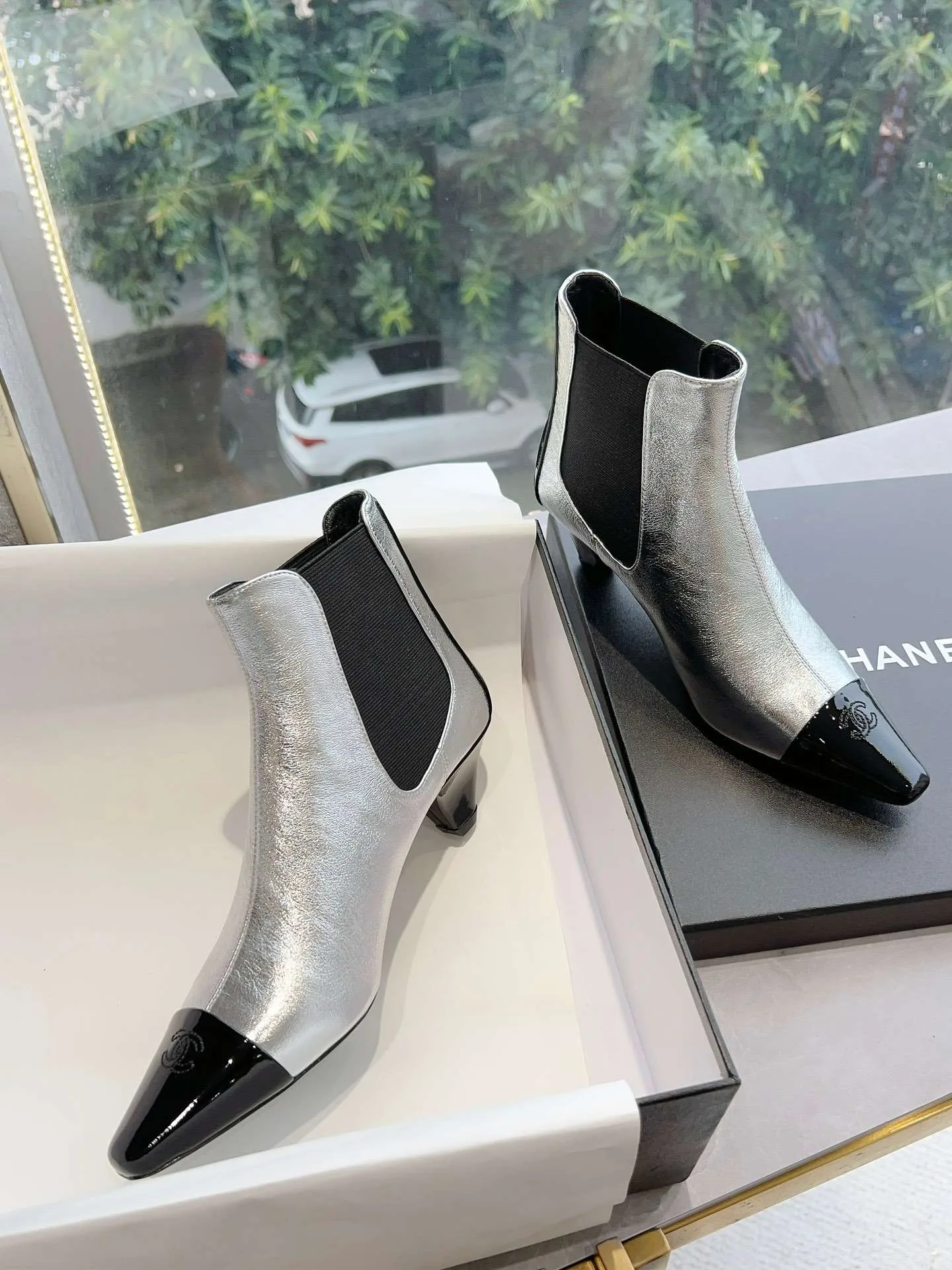 Chanel Martin Loafer Boot Silver - Image 8