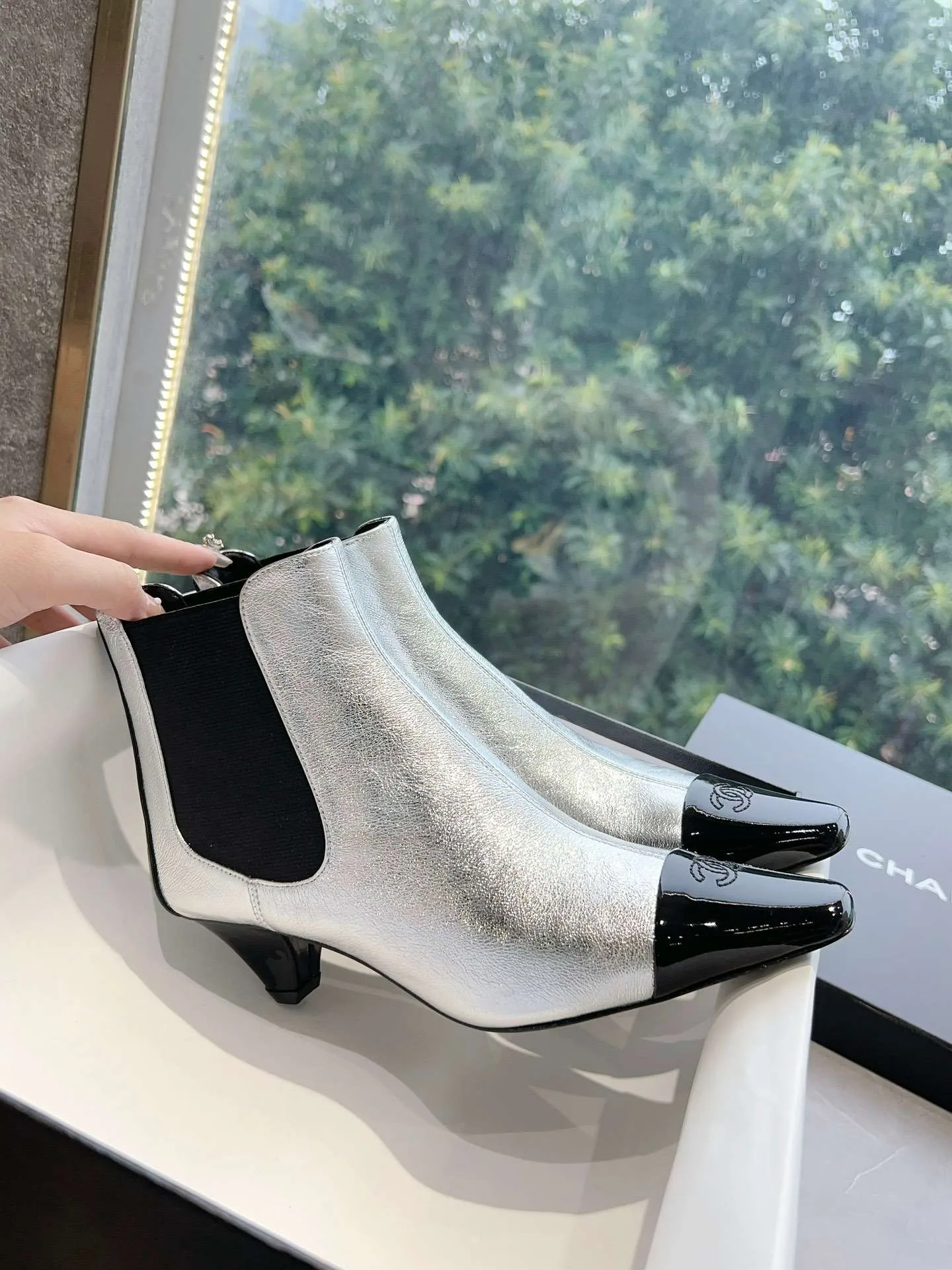 Chanel Martin Loafer Boot Silver - Image 9