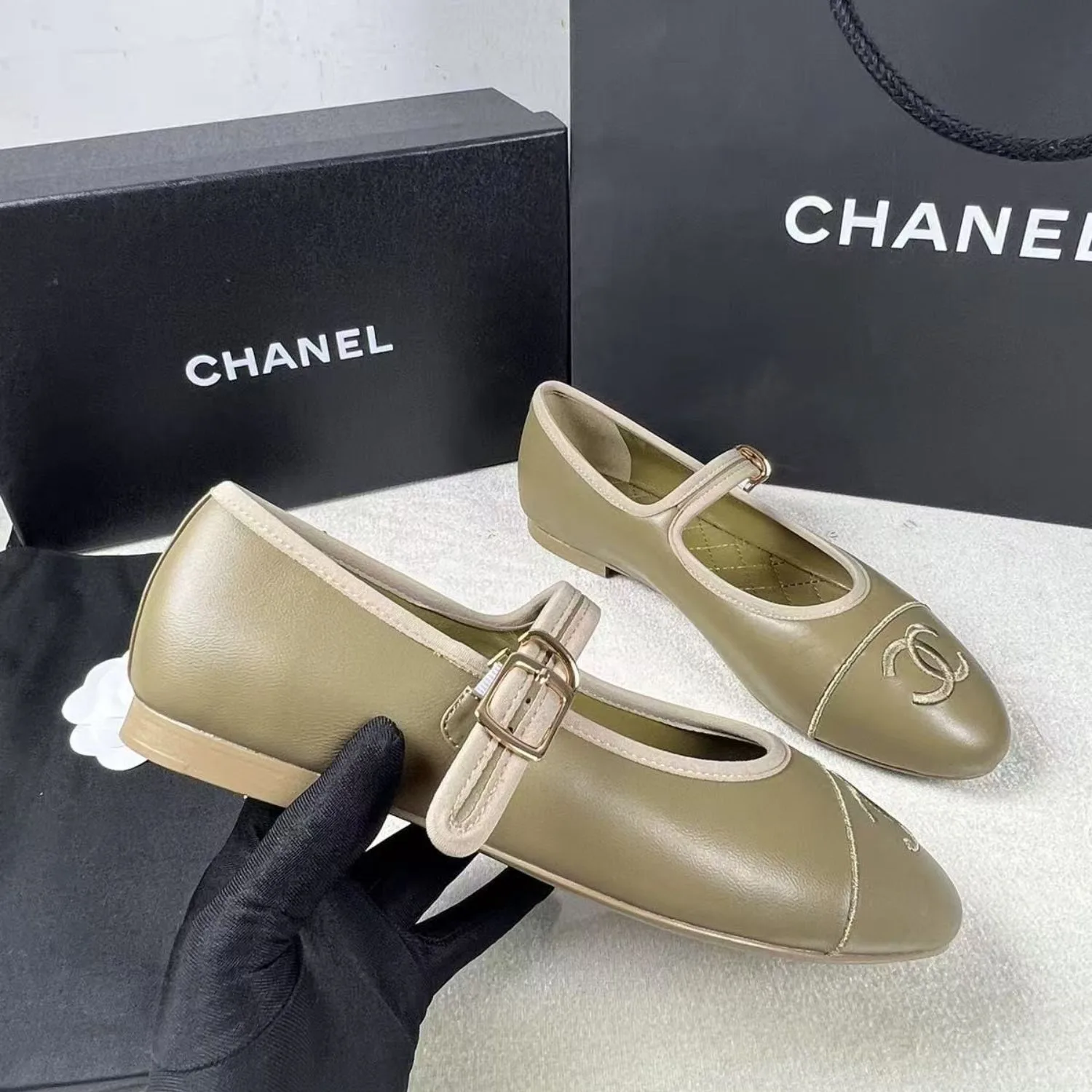 Alternative view of Chanel Mary Janes 24SS Dark Beige
