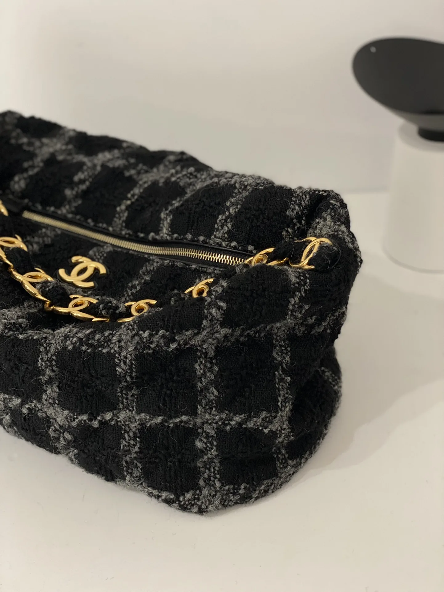 Chanel Maxi Hobo Bag / Black Gold Hardware - Image 10