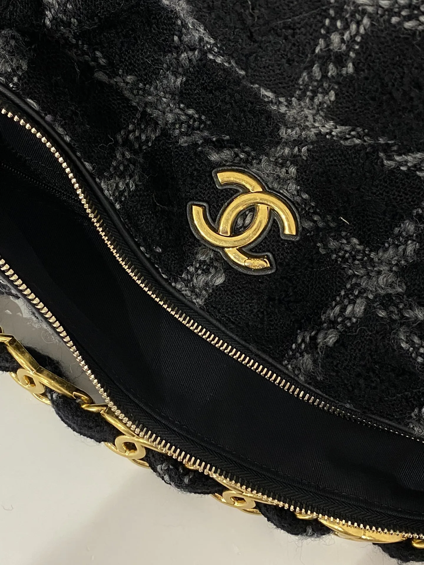 Chanel Maxi Hobo Bag / Black Gold Hardware - Image 3