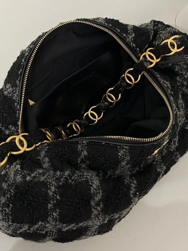 Chanel Maxi Hobo Bag / Black Gold Hardware - Image 4