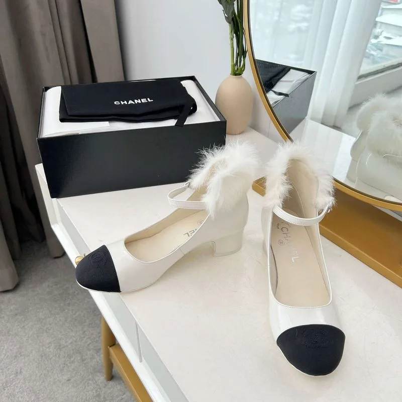 Alternative view of Chanel Milan Rabbit Fur High Heels White
