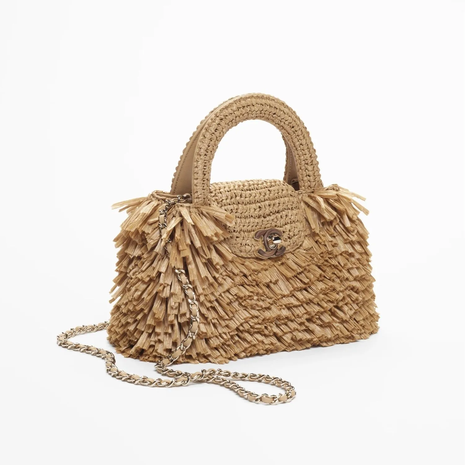 Chanel Mini Shopping Top Handle Bag / Dark Beige Gold Hardware - Image 3