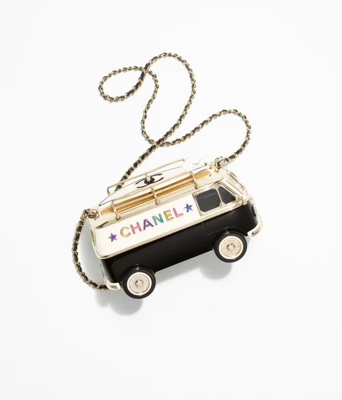 Alternative view of Chanel Mini Van Minaudiere / Black White And Gold Bag