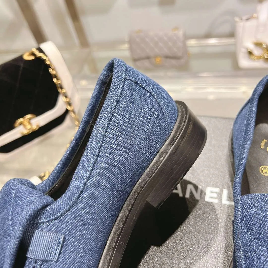 Chanel Moccasins Navy Blue - Image 5