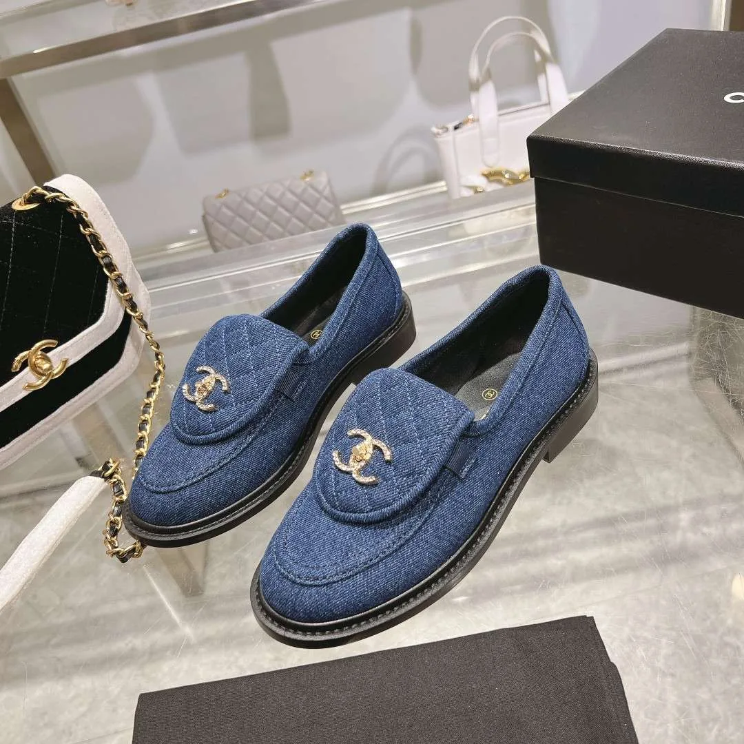 Chanel Moccasins Navy Blue - Image 7