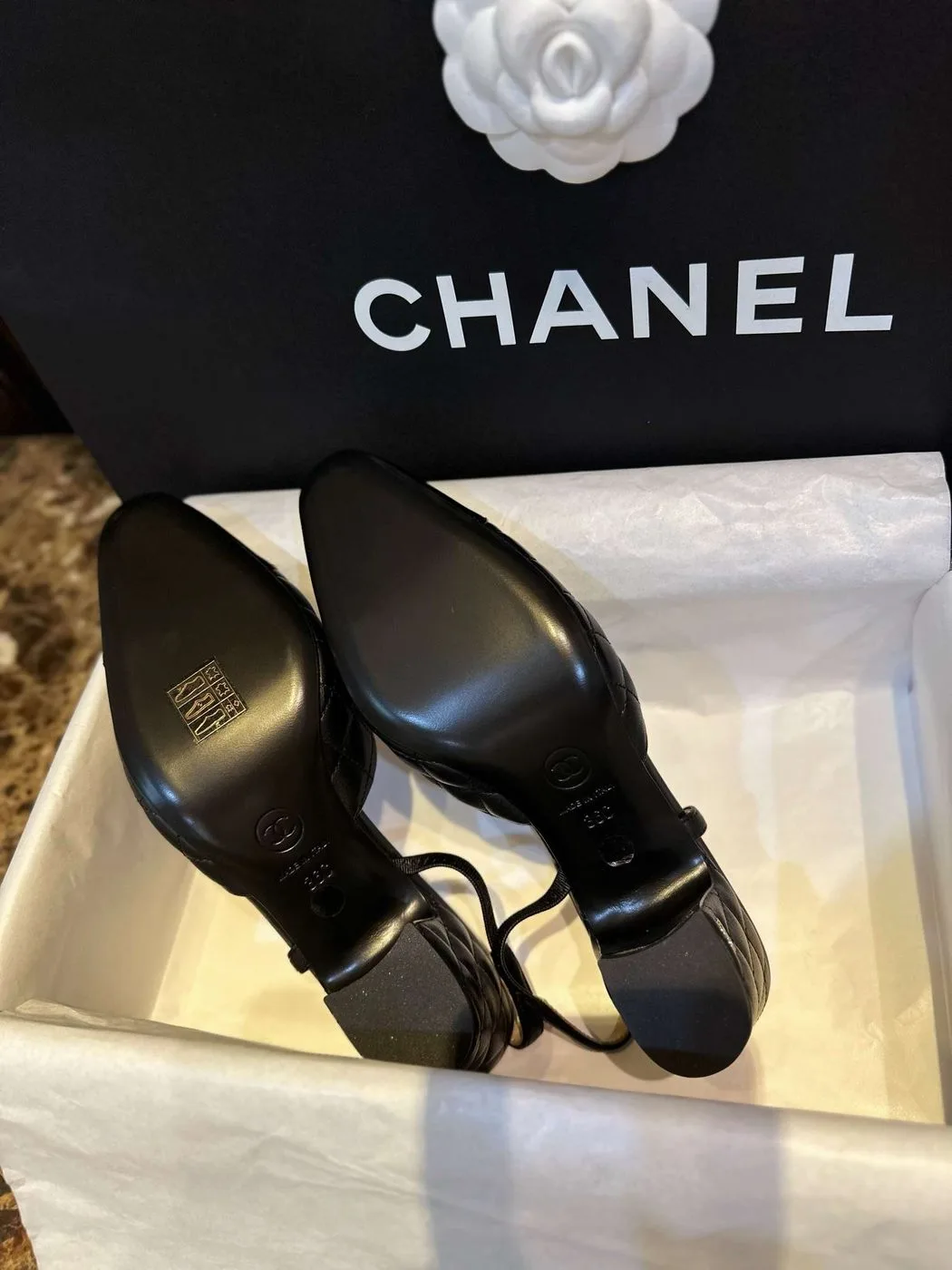 Alternative view of Chanel Patent Slingback Pumps Black