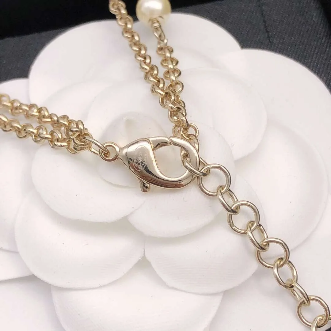 Chanel Pearl Double C Rice Beads Large And Small Necklace Gold - Image 7