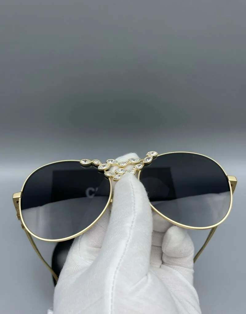Alternative view of Chanel Pilot Sunglasses Gold