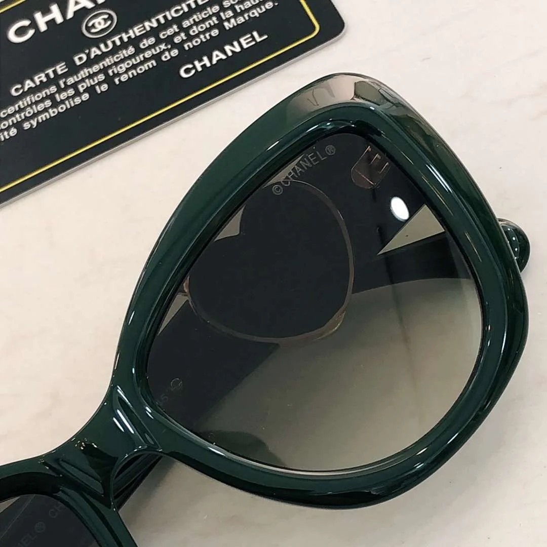 Alternative view of Chanel Plastic Sunglasses Green