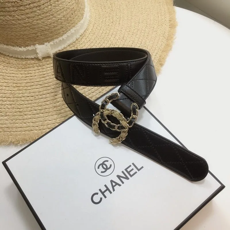 Chanel Quilted Belt With Double C Buckle Black with Gold mix Black Hardware Women - Image 5